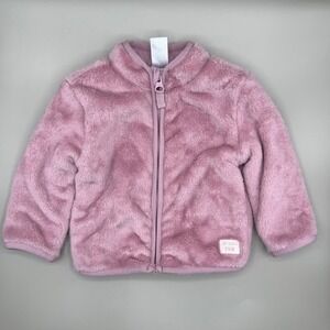 Carters Pink Fuzzy Fleece Jacket 9m So Much Fun
